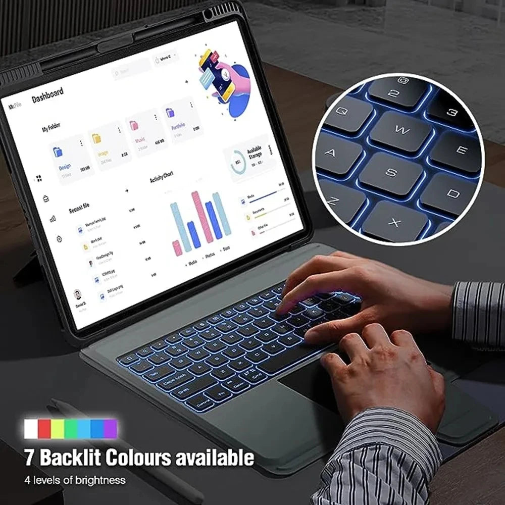 📱 Funda Teclado Retroiluminado iPad Pro 13 M4 / Air 13 2025 / Pro 12.9 6ª Gen / Air 11 M2 | Teclado Español | Nillkin