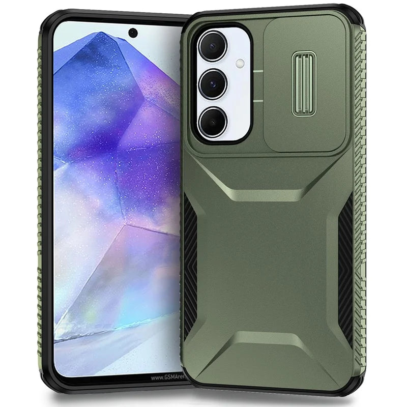📱 Funda Galaxy A55 | Grado militar, antideslizante con tapa deslizante para lent