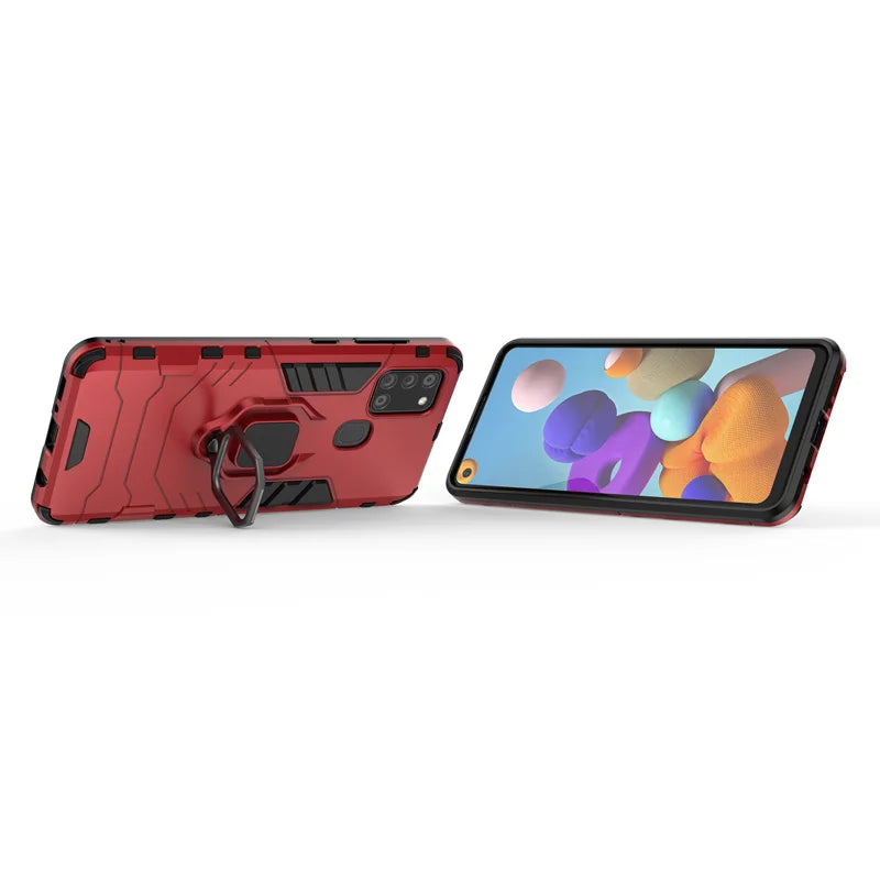 📱 Funda Galaxy A21S | Armor Ring delgada con soporte magnético para auto
