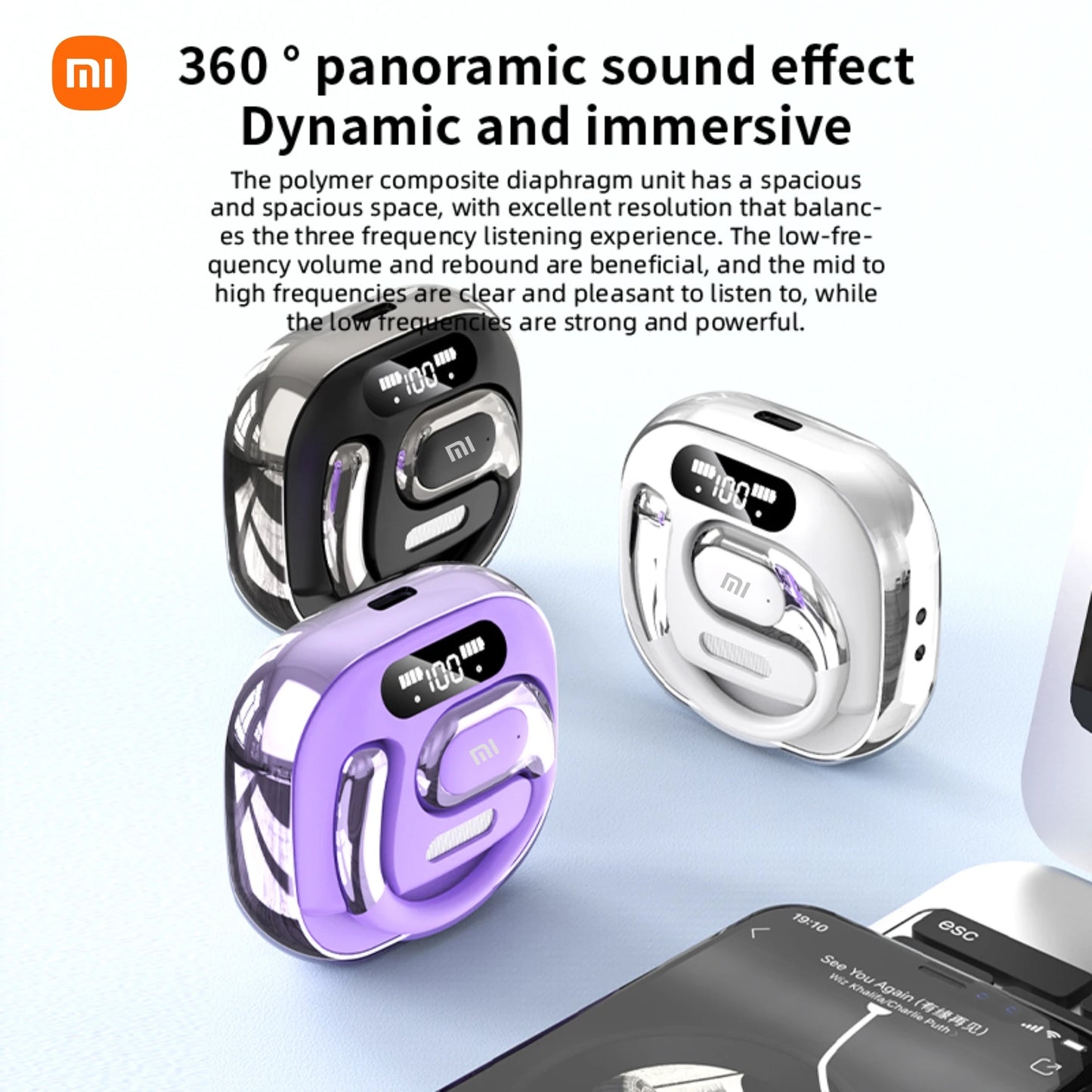 🎧 Xiaomi K02 Auriculares Bluetooth 5.5 con inteligencia artificial, traducción cruzada, OWS deportivos y de larga duración