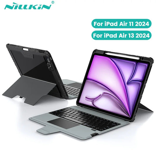 📱 Funda Teclado Bluetooth iPad Air 13 / 11 M2 2024 / Pro 13 / 11 | Plegable con Porta Lápiz Integrado | Nillkin