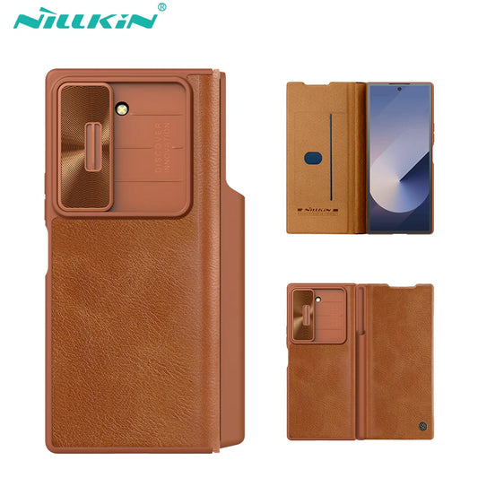 📱 Funda Galaxy Z Fold 6 5G | Cuero de Lujo con Cámara Deslizante y S-Pen | Nillkin