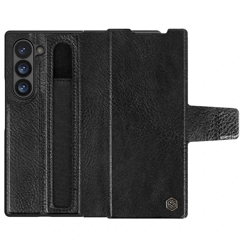 📱 Funda Galaxy Z Fold 6 | Aoge Vintage Cuero con Ranura para Tarjetas y S-Pen | Nillkin