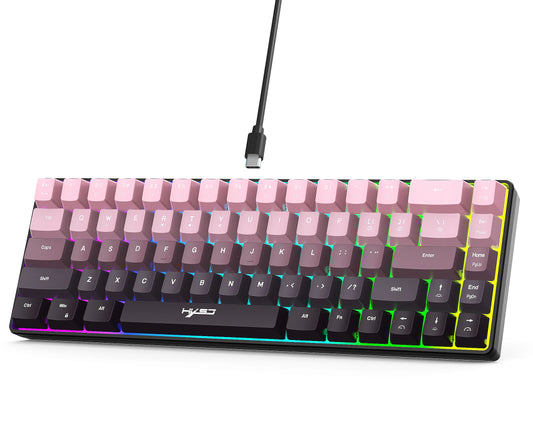 ⌨️ Teclado Gamer 65% 2025 | 68 Teclas Retroiluminado RGB Compacto y Ergonómico  Alámbrico Ideal para Laptop, Mac y PC