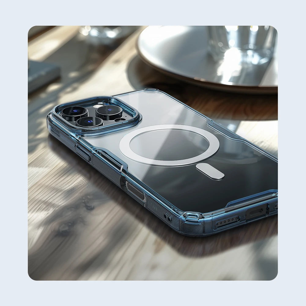 📱 Funda iPhone 16 Pro Max | Magsafe Transparente TPU Híbrido Clásico | Nillkin