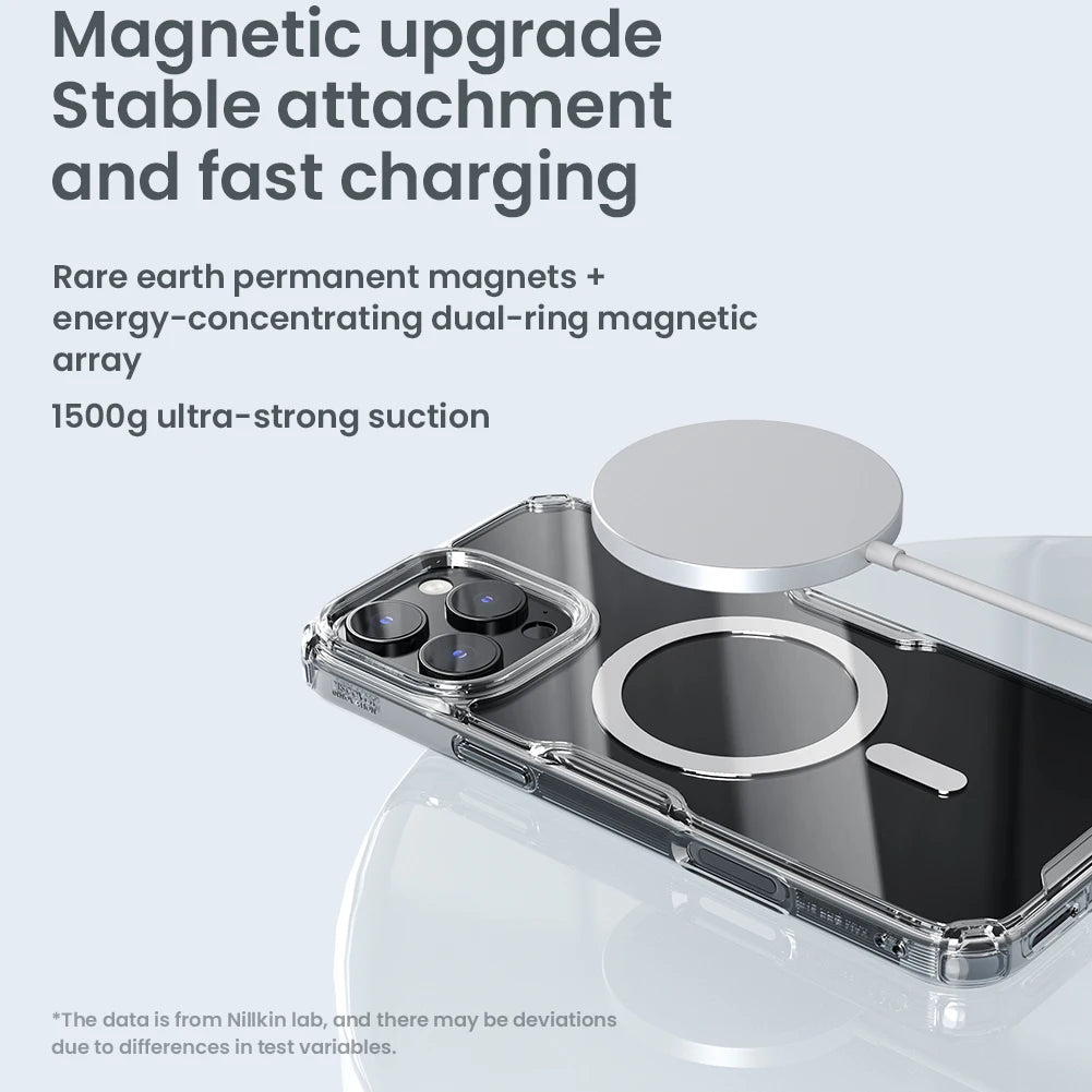 📱 Funda iPhone 16 Pro Max | Magsafe Transparente TPU Híbrido Clásico | Nillkin