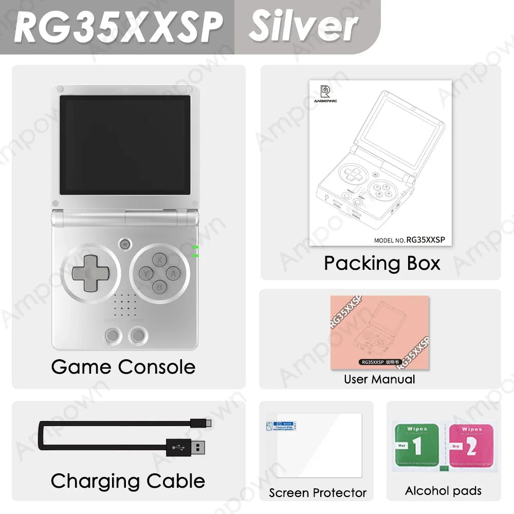 🎮ANBERNIC RG35XXSP Consola Retro Tipo Flip | Pantalla IPS 3.5'' | Mini HDMI + WiFi + Bluetooth 4.2