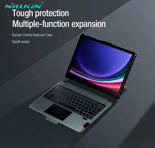 📱 Funda Galaxy Tab S9 Plus Bluetooth Multiángulo Trackpad Backlit Keyboard Nillkin