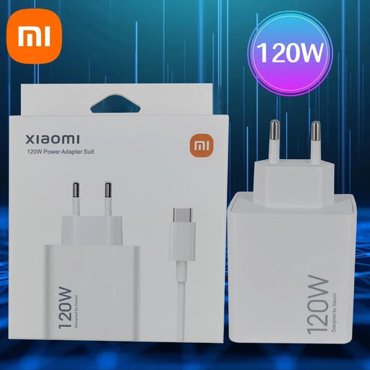 ⚡ Xiaomi 120W Turbo Charger – Cargador Rápido con Cable Tipo C para Xiaomi, Redmi y POCO