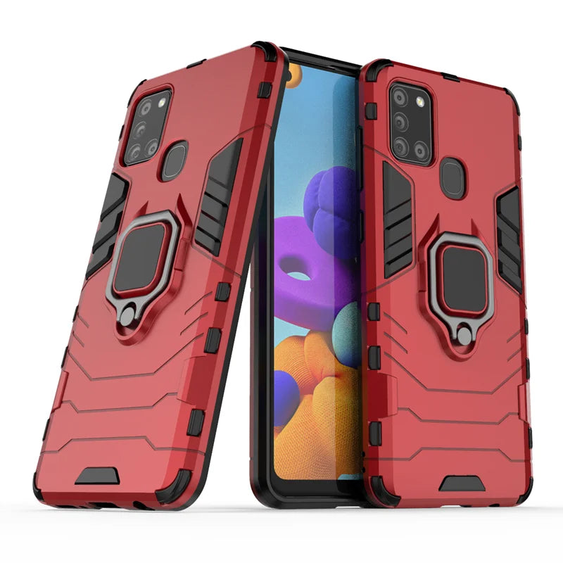 📱 Funda Galaxy A21S | Armor Ring delgada con soporte magnético para auto