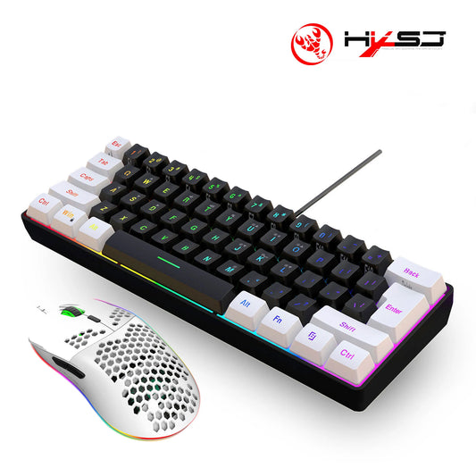 🔥 HXSJ Combo Gamer Alámbrico | Teclado RGB Retroiluminado 🌈 Mouse Ligero y Ergonómico 🎮 Ideal para Laptop 💻