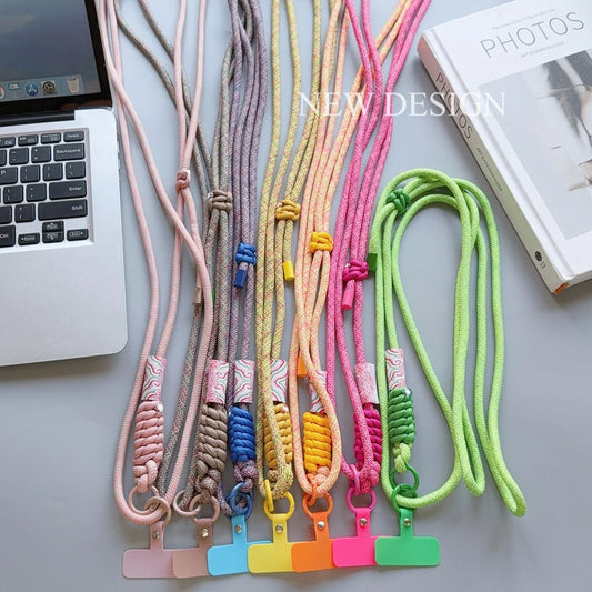 🎀 Lanyard Acrílico Estiloso – Correa cruzada de diseño universal para celular, anti pérdida, con clip y cuerda elegante