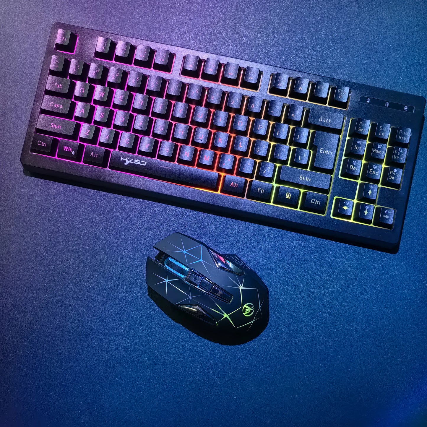 🆕 Combo Gamer 87 Teclas 2.4G Inalámbrico | Mouse Recargable 1800mAh 🔋 Set Estilizado para Oficina y Juegos 🖥️
