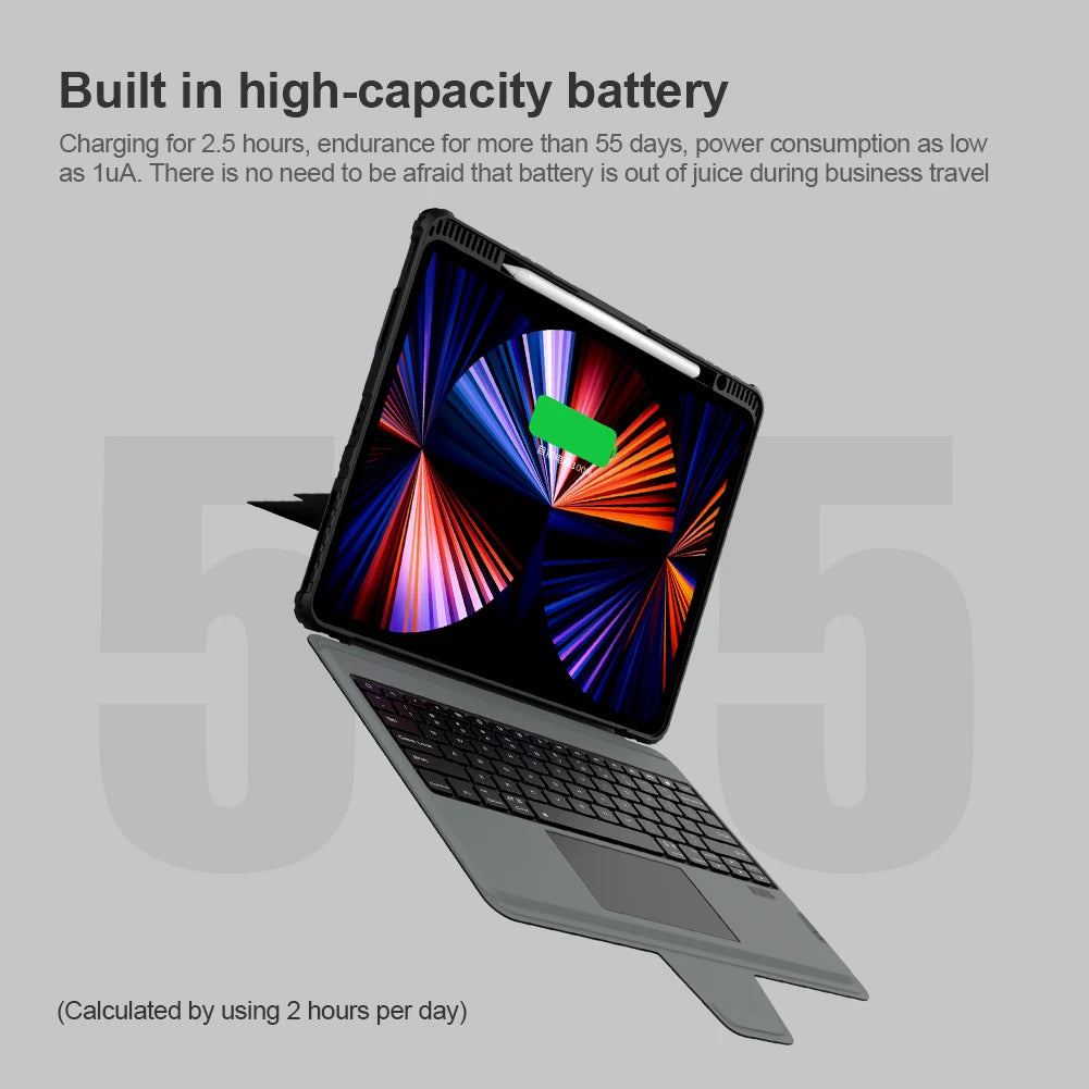 📱 Funda iPad Pro 12.9 2022/2021 Bluetooth Keyboard Case para iPad 10 2022 con Smart Trackpad Nillkin