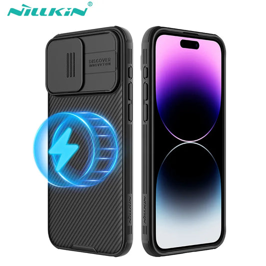 📱 Funda iPhone 15 / 15 Pro | CamShield Pro Magsafe con Protección de Lente Deslizante | Nillkin