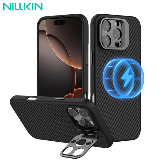 📱 Funda iPhone 16 Pro Max | Aramida Magsafe con Soporte Anticaídas | Nillkin