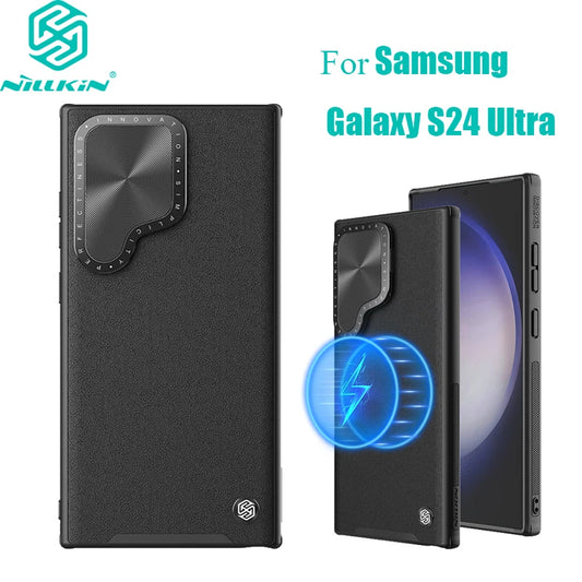 📱 Funda Galaxy S24 Ultra | CamShield Prop Magsafe en Cuero con Soporte | Nillkin