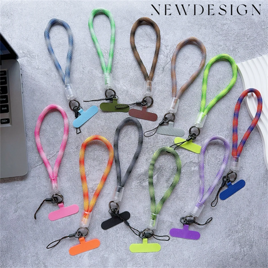 🎀 Pulsera Camuflaje con Raya – Lanyard colorido con diseño militar moderno, anti pérdida, compatible con Samsung e iPhone