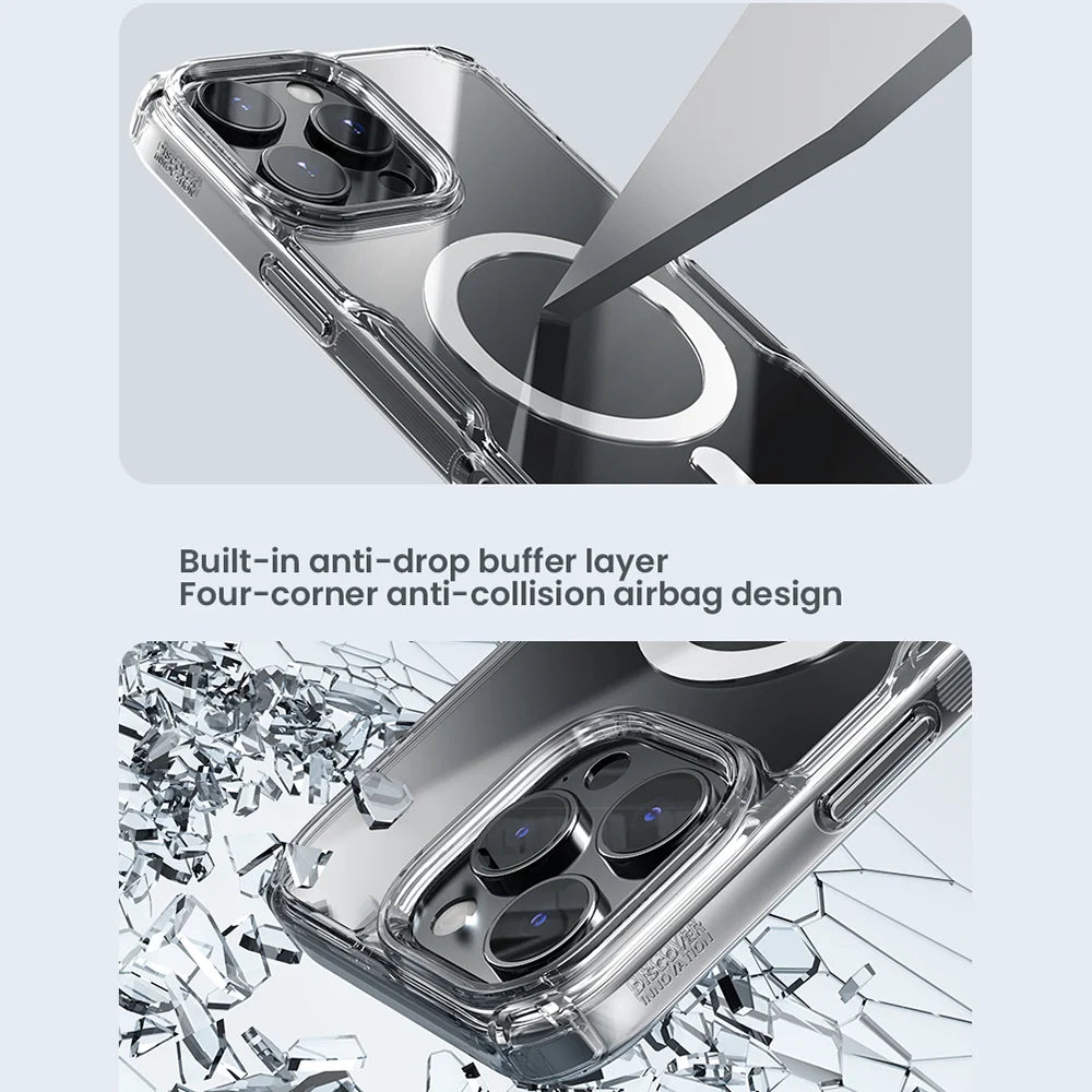 📱 Funda iPhone 16 Pro Max | Magsafe Transparente TPU Híbrido Clásico | Nillkin
