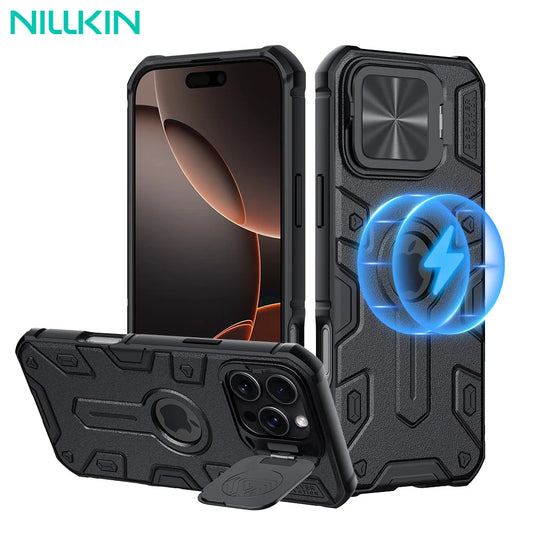 📱 Funda iPhone 16 Pro Max | Armor Prop Magsafe Antichoque con Soporte de Lente | Nillkin