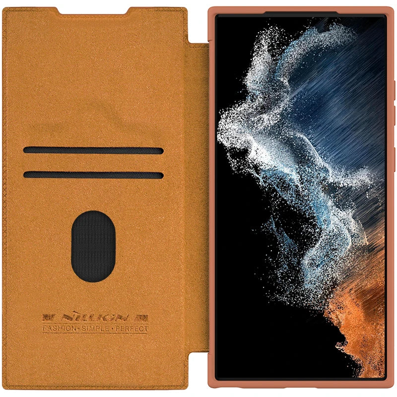 📱 Funda Galaxy S23 Ultra Qin Cuero Tipo Flip Nillkin