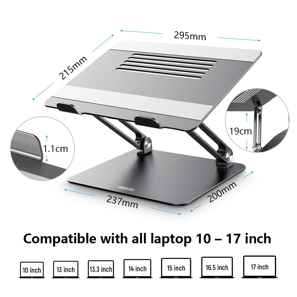 📱 Soporte Ajustable para Laptop de Aleación de Aluminio Multiángulo Compatible 10-17'' Nillkin