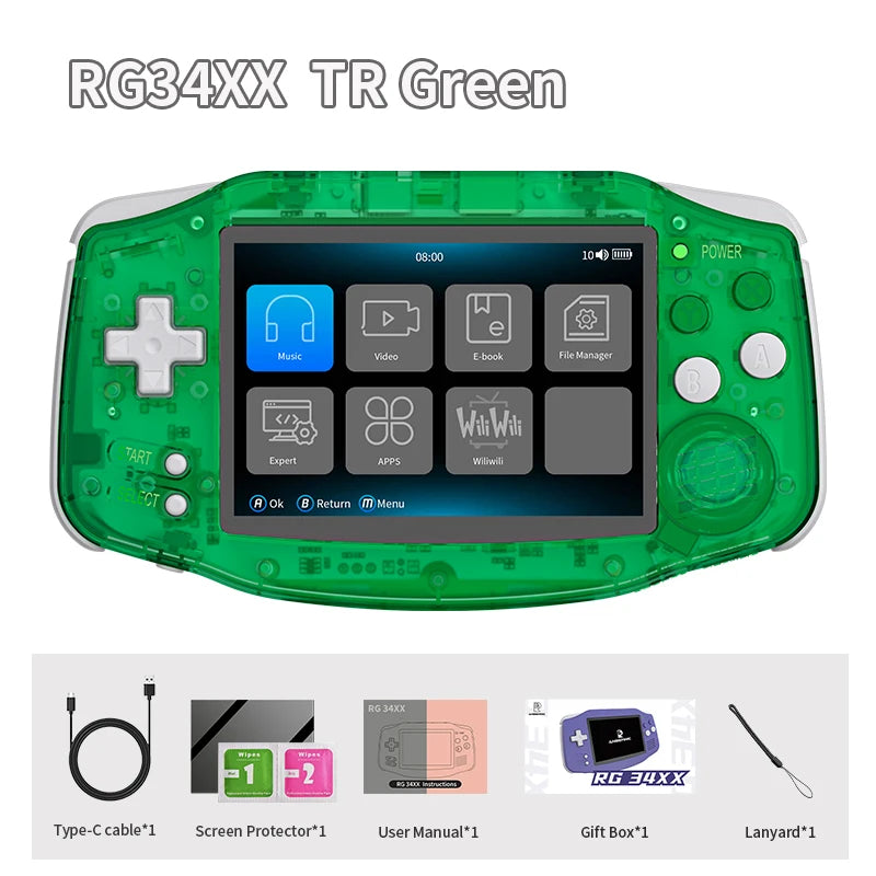 🎮🕹️ANBERNIC RG34XX – Retro Compacto con Potencia Linux Consola Portátil de 3.4", IPS, WiFi, Bluetooth y Hasta 11,000 Juego