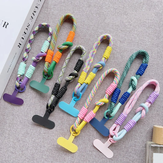 🎀 Pulsera Ajustable de Color Contrastante – Correa corta y simple para celular, diseño elegante y práctico anti pérdida