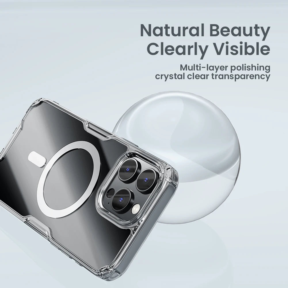 📱 Funda iPhone 16 Pro Max | Magsafe Transparente TPU Híbrido Clásico | Nillkin