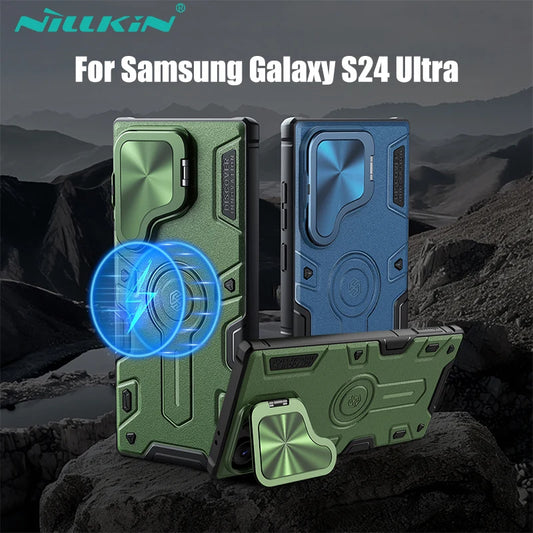 📱 Funda Galaxy S24 Ultra | CamShield Armor Prop con Soporte y Lente Deslizante | Nillkin