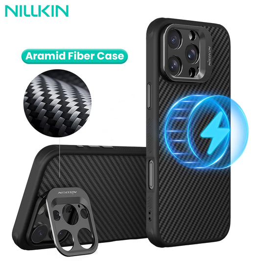 📱 Funda iPhone 16 Pro Max | Aramida Magsafe con Soporte Antigolpes | Nillkin
