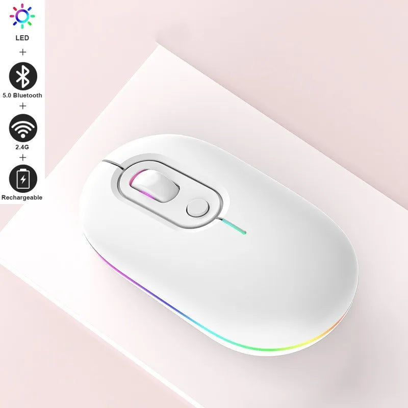 Wireless Mouse Bluetooth RGB Rechargeable Mouse Wireless Computer Silent Mause LED Backlit Ergonomic Gaming Mouse for Laptop PC