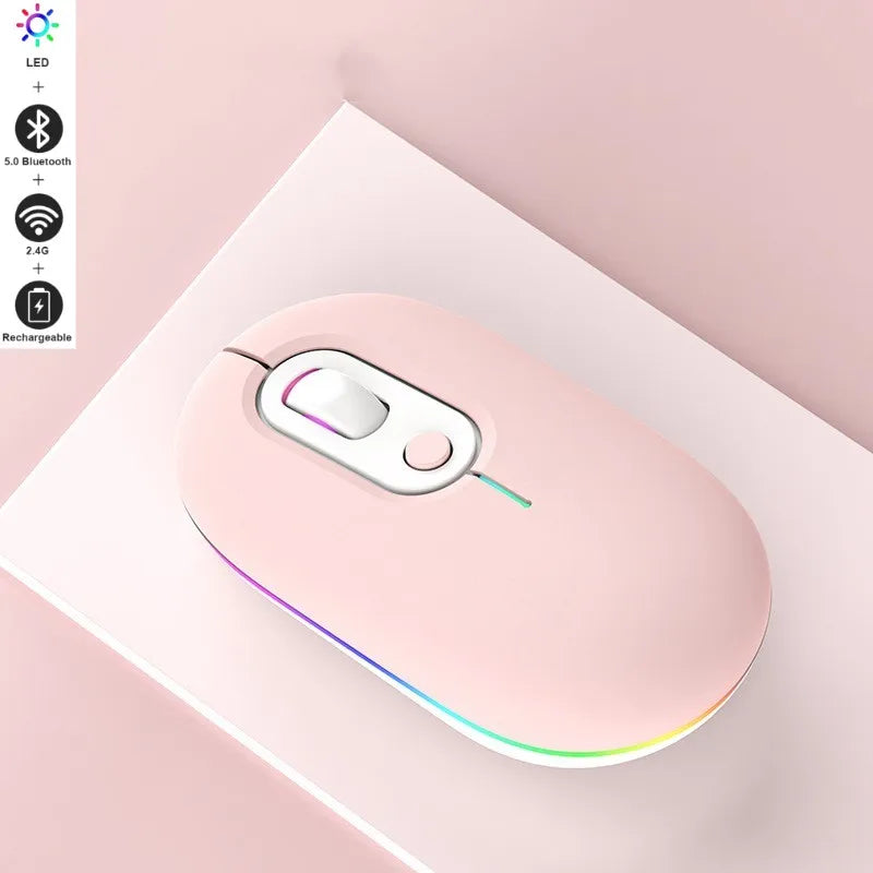 Wireless Mouse Bluetooth RGB Rechargeable Mouse Wireless Computer Silent Mause LED Backlit Ergonomic Gaming Mouse for Laptop PC